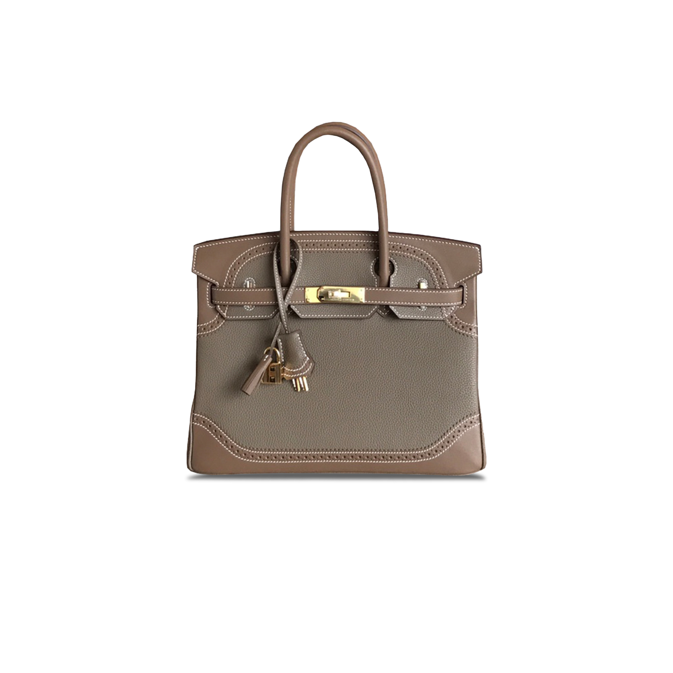 HERMÈS MASTER BIRKIN 30 SWIFT AND TOGO LACE SERIES GOLD BUCKLE H082653CK63 (30*22*15cm)